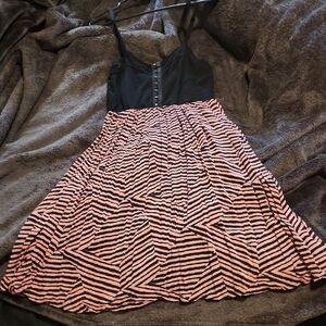 Xhilaration Black and Pink Strappy Dress